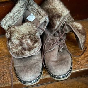 Women’s furry combat boots